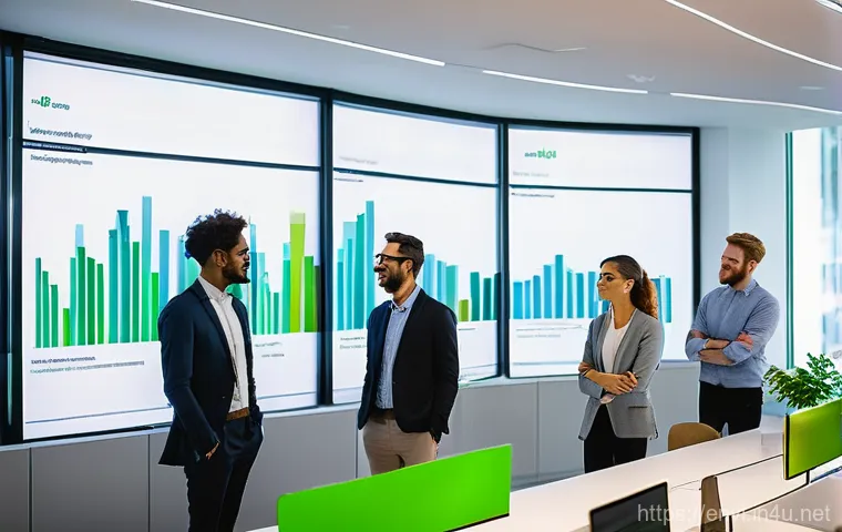 환경직 이직 성공 전략 - **Prompt:** A group of diverse young professionals (men and women, all appropriately dressed in mode...