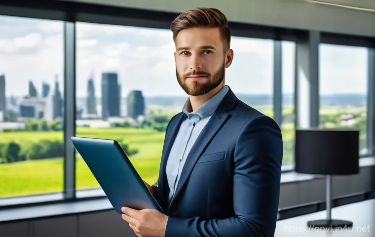 환경공학 자격증 시험 후기 - A group of diverse environmental engineers and scientists, both male and female, in a modern, clean-...