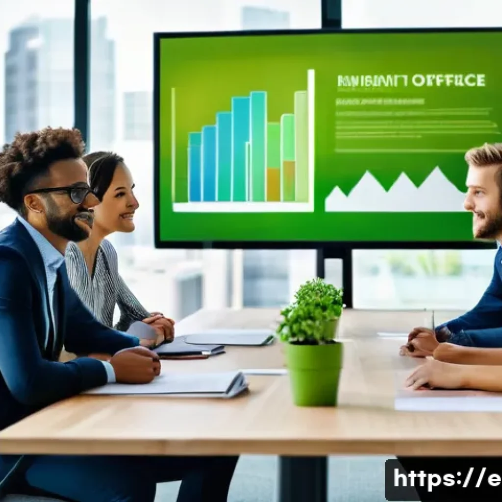 환경 관련 인턴십 경험 공유 - **Prompt:** A diverse group of young, enthusiastic professionals, both male and female, in a bright,...